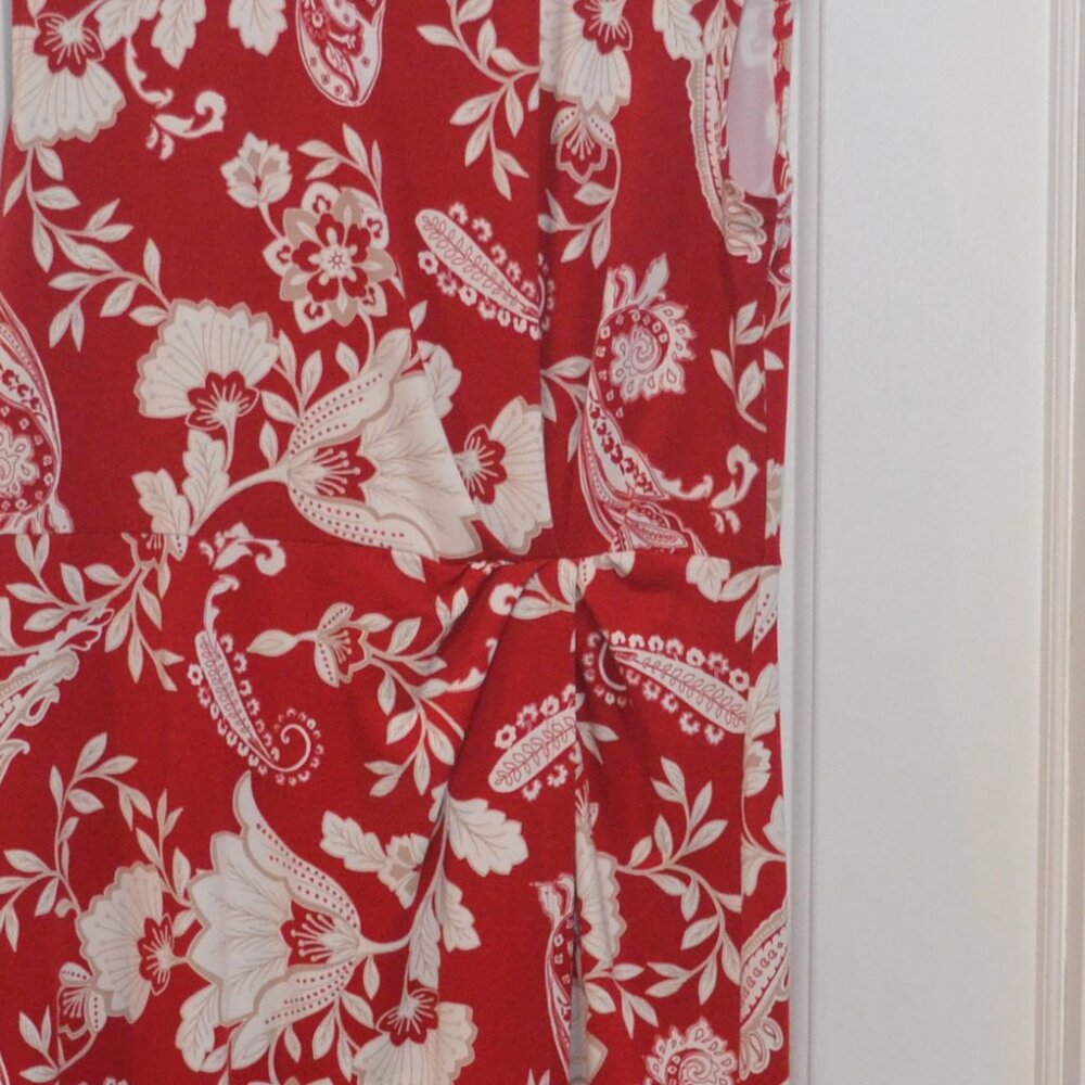 Liz Claiborne Floral print dress. Red, size Large